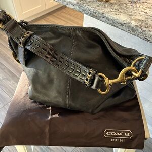 Coach Black Leather Bleecker/Duffel Bag